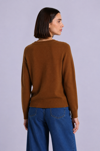 Cashmere Long Sleeve Shrunken V Neck