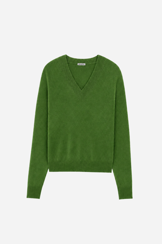 Cashmere Long Sleeve Shrunken V Neck