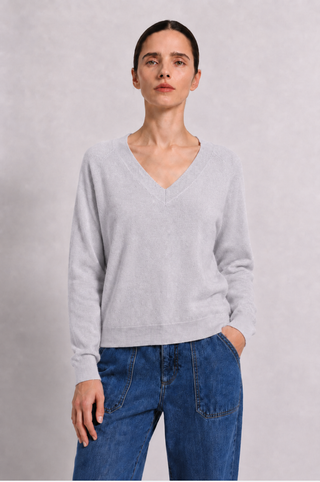 Cashmere Long Sleeve Shrunken V Neck