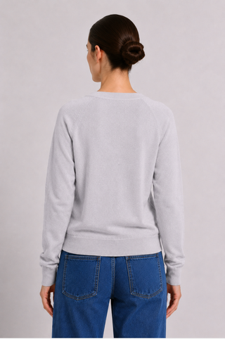 Cashmere Long Sleeve Shrunken V Neck