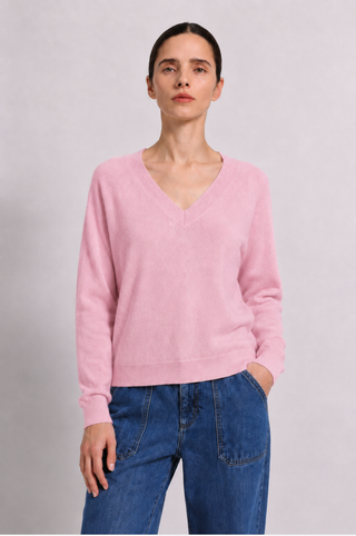 Cashmere Long Sleeve Shrunken V Neck