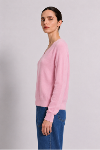 Cashmere Long Sleeve Shrunken V Neck