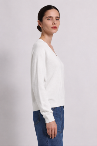 Cashmere Long Sleeve Shrunken V Neck