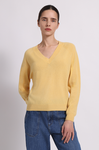 Cashmere Long Sleeve Shrunken V Neck