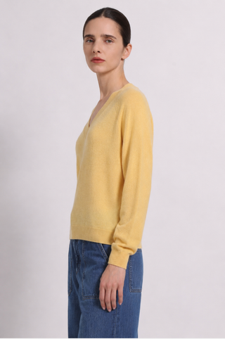 Cashmere Long Sleeve Shrunken V Neck