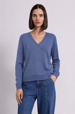 Cashmere Long Sleeve Shrunken V Neck
