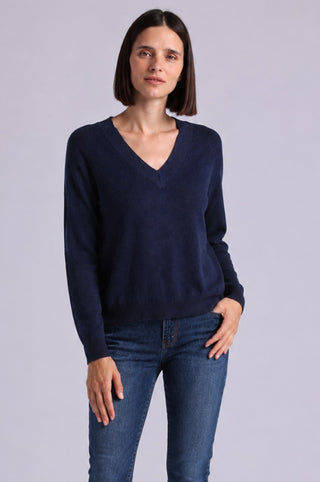 Cashmere Long Sleeve Shrunken V Neck