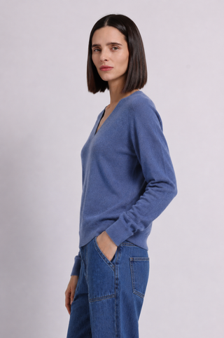 Cashmere Long Sleeve Shrunken V Neck