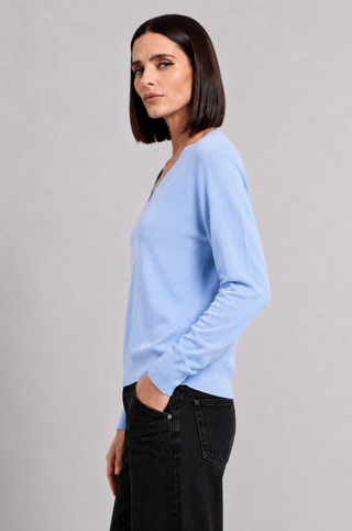 Cashmere Long Sleeve Shrunken V Neck