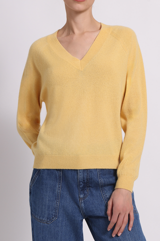 Cashmere Long Sleeve Shrunken V Neck