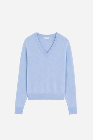 Cashmere Long Sleeve Shrunken V Neck
