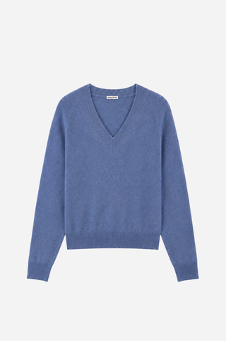 Cashmere Long Sleeve Shrunken V Neck