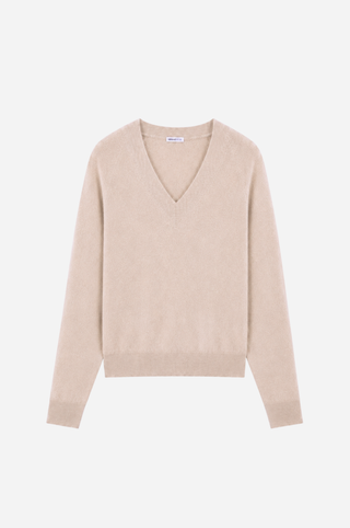 Cashmere Long Sleeve Shrunken V Neck