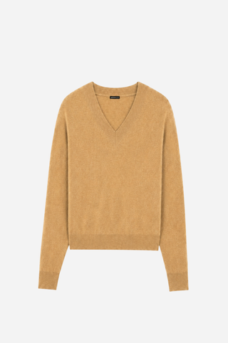 Cashmere Long Sleeve Shrunken V Neck