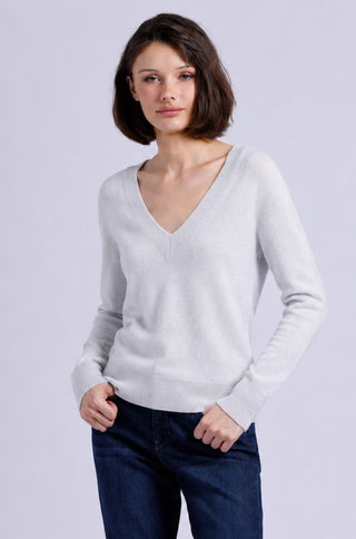 Cashmere Long Sleeve Shrunken V Neck