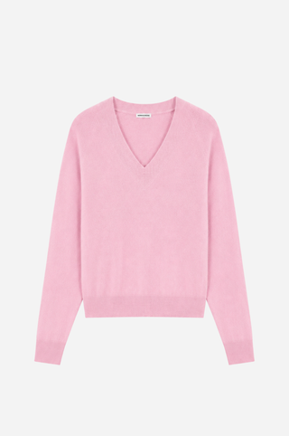 Cashmere Long Sleeve Shrunken V Neck