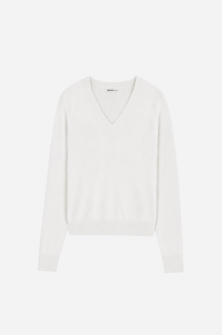Cashmere Long Sleeve Shrunken V Neck