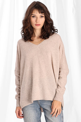 Cashmere Boyfriend V Neck Tee