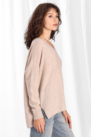 Cashmere Boyfriend V Neck Tee