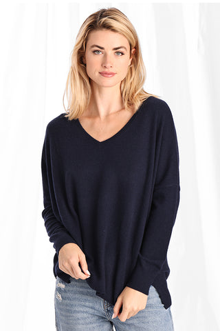 Cashmere Boyfriend V Neck Tee