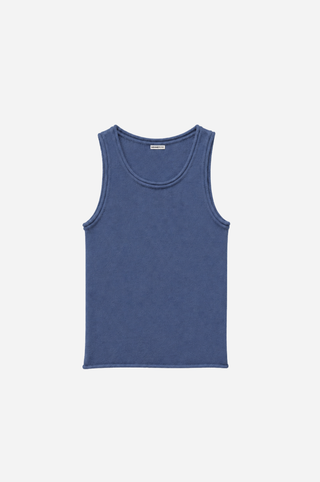 Sheer Luxury Cashmere Crew Neck Tank with Rolled Edges