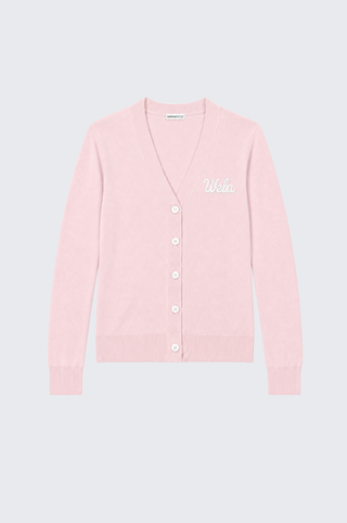 Cotton Cashmere "Wela" Embroidery V Neck Cardigan