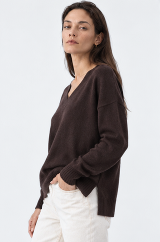 Cashmere Long and Lean V Neck