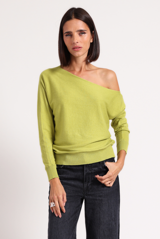 Cotton Cashmere Off The Shoulder Top