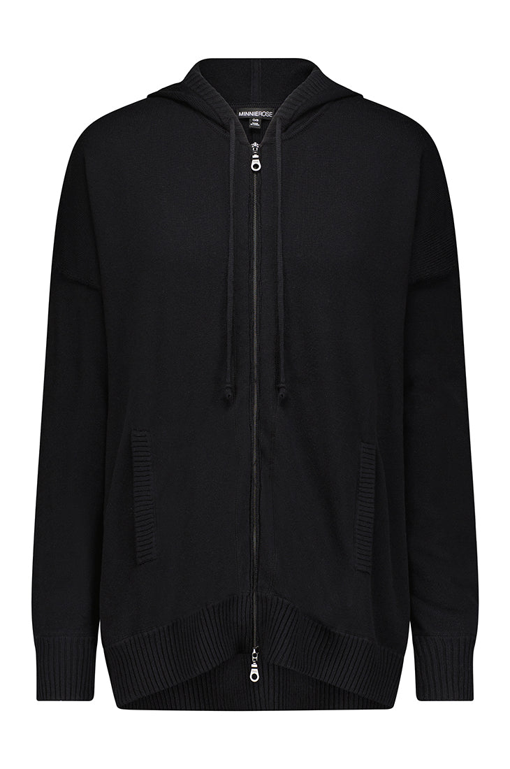 Cotton Cashmere Oversized Zip Hoodie – Minnie Rose