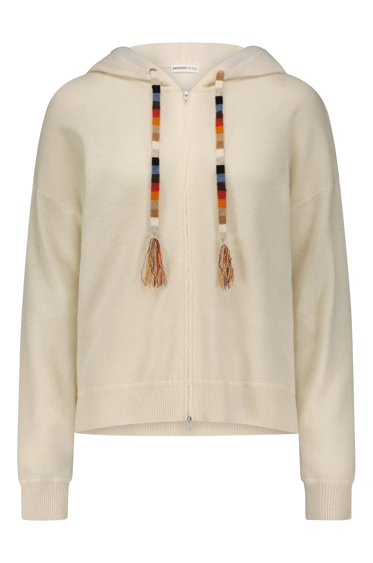 Cotton Cashmere Zip Fringed Hoodie – Minnie Rose