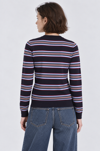 Striped V Neck Cardigan