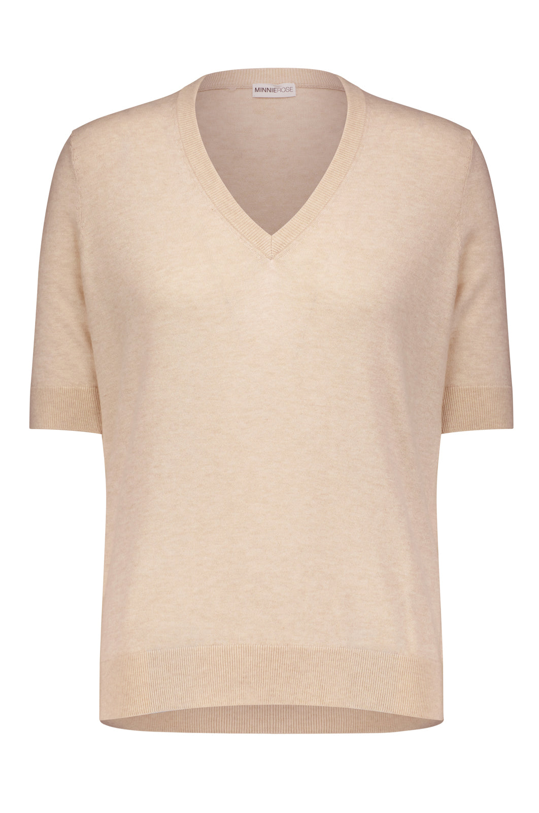 Supima Cotton/Cashmere V-neck Tee – Minnie Rose