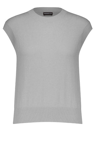 Cotton Cashmere Muscle Crew Tee - light heather grey