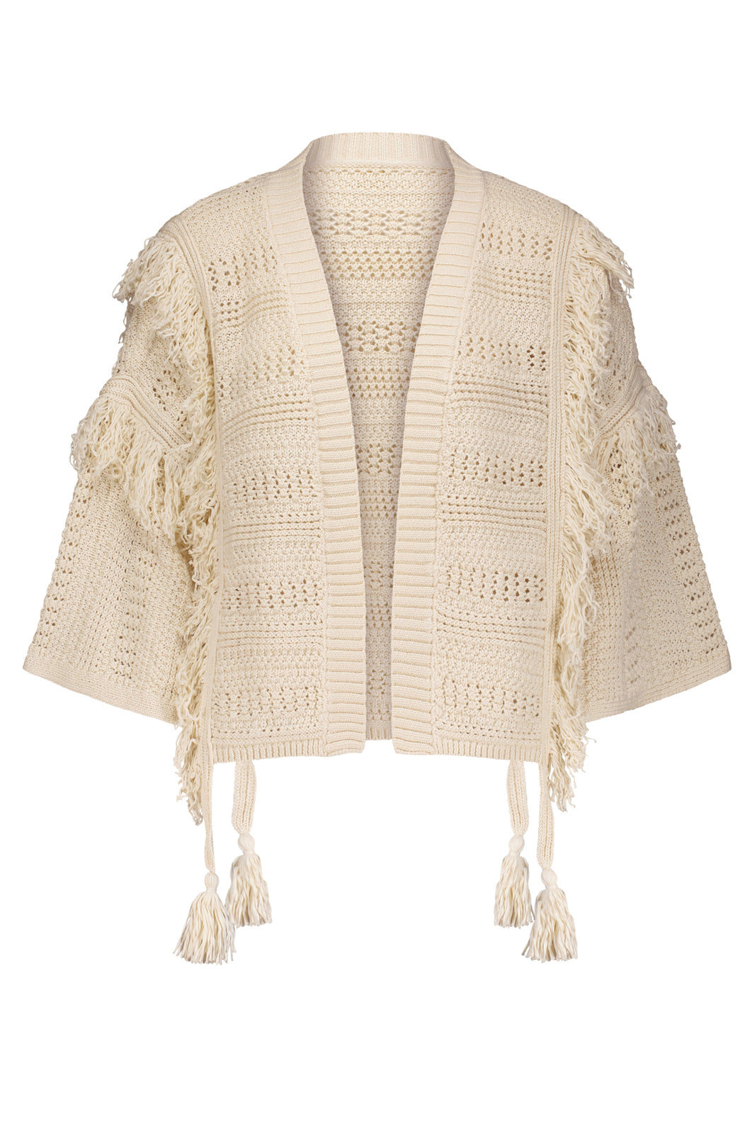 Cotton Multi Stitch Fringe Cardigan – Minnie Rose