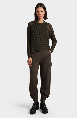 Cotton Cashmere Open Stitch Pullover