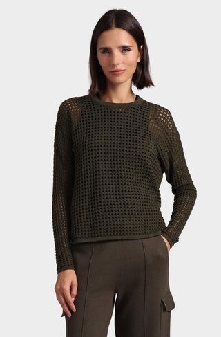 Cotton Cashmere Open Stitch Pullover