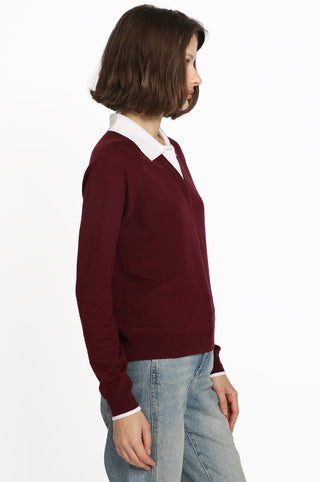 Cotton Cashmere Polo with Collar & Tipping