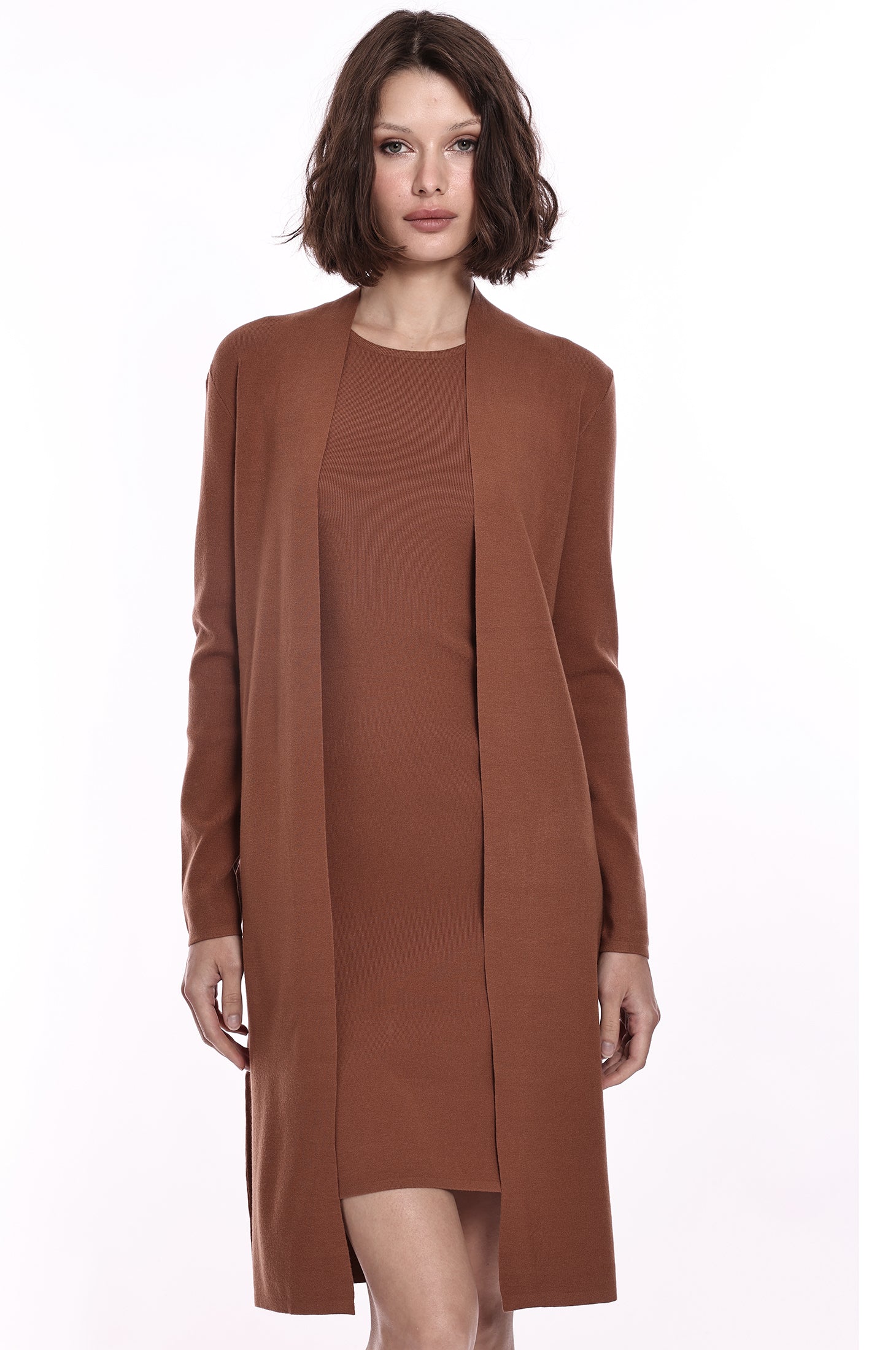 Viscose Blend Long Sleeve Duster