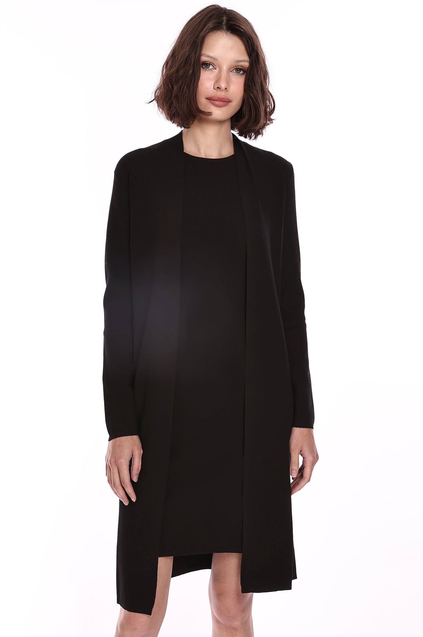 Viscose Blend Long Sleeve Duster