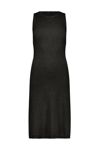 Viscose Blend Sleevless Tunic Dress - Black