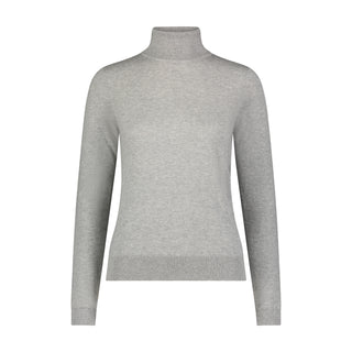 Supima Cotton Cashmere Long Sleeve Turtleneck - Ash Grey
