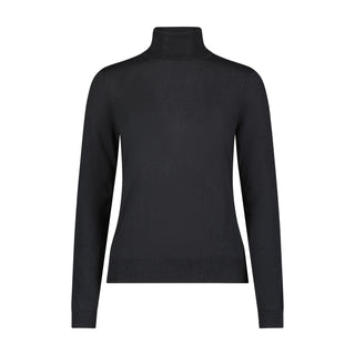 Supima Cotton Cashmere Long Sleeve Turtleneck - Black