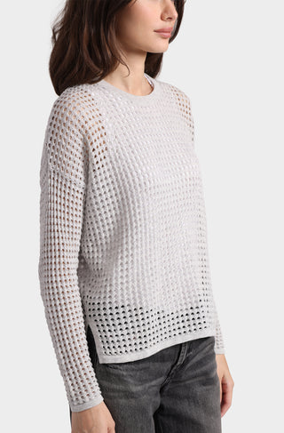 Cotton Cashmere Open Stitch Pullover