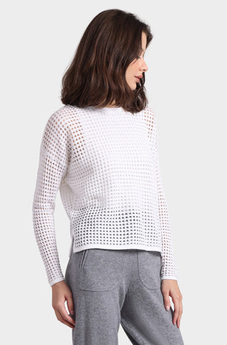 Cotton Cashmere Open Stitch Pullover