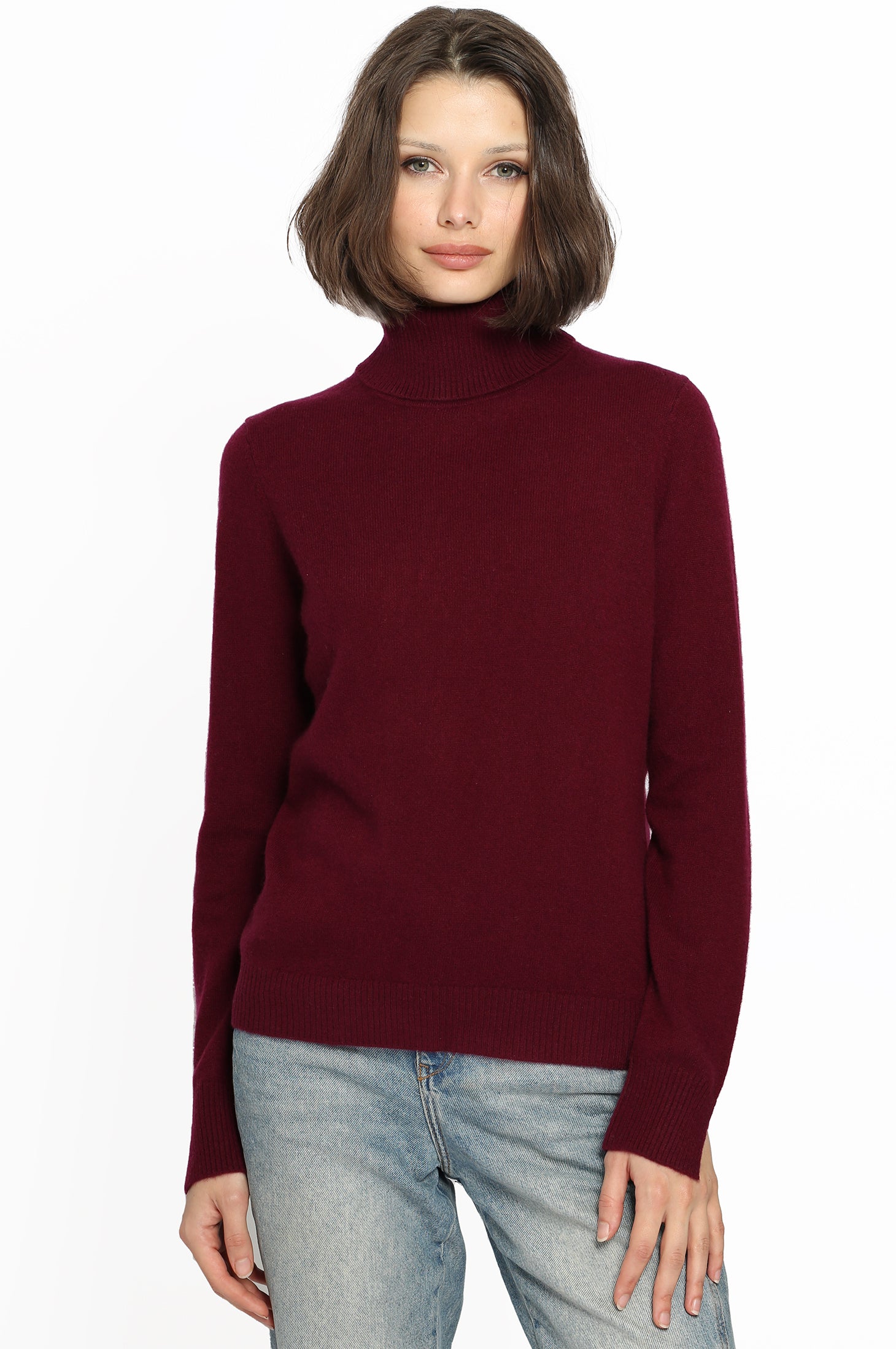 Burgundy hot sale cashmere turtleneck