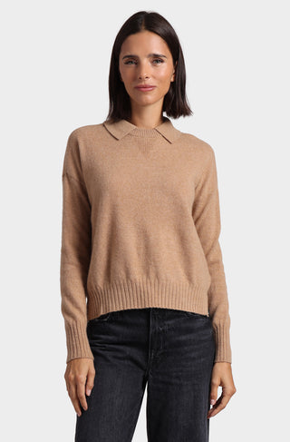 Cashmere Crew Neck Pullover with Collar