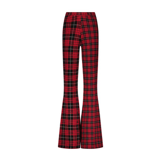 Cotton Cashmere Mixed Plaid Pant - Red Combo