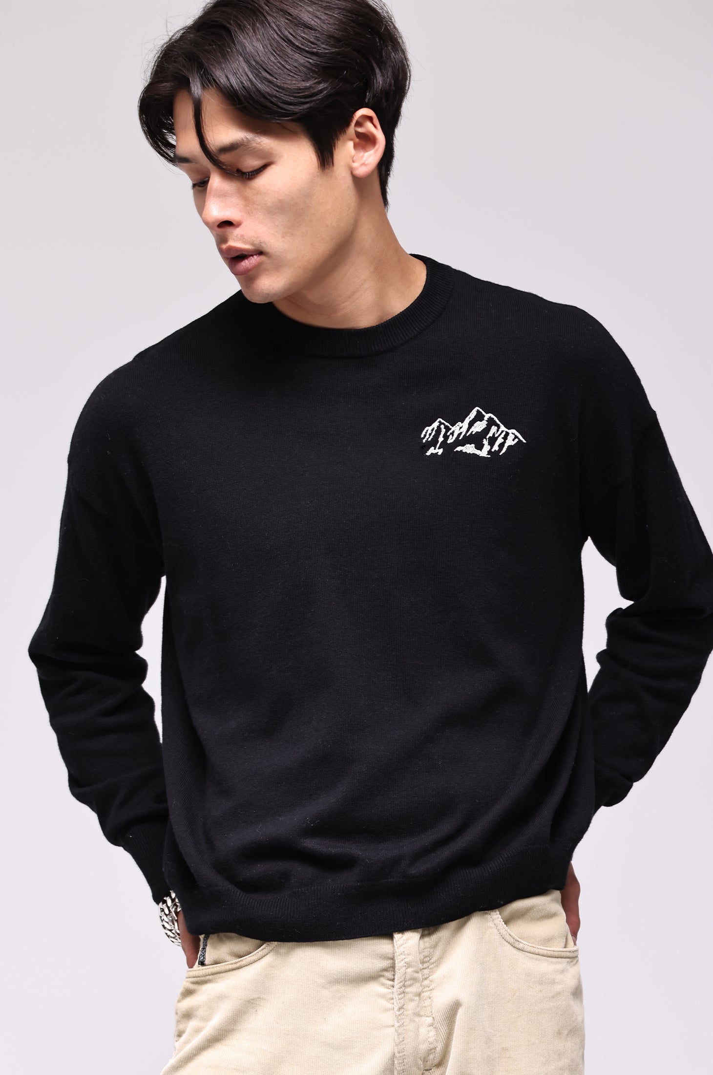 Cotton cashmere clearance crewneck sweater