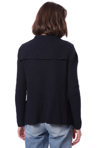 Cotton Cashmere Shaker Flyaway Cardigan with Pockets