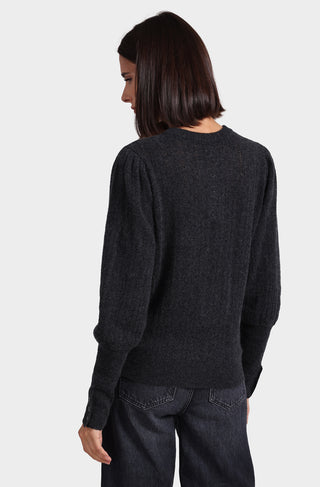 Cashmere Blousant Sleeve Crew Neck Pullover